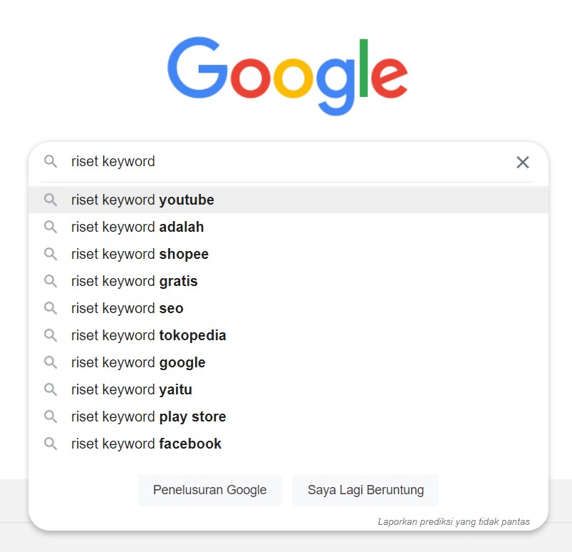 Riset Keyword di Google Sugest