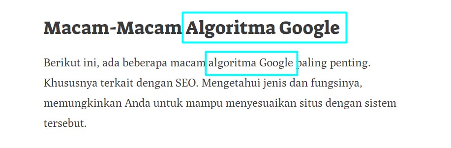 algoritma Google jenis